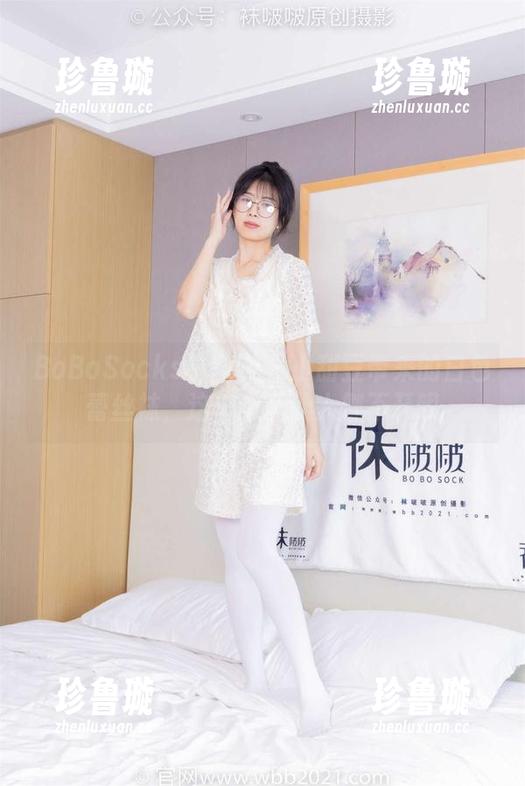 BoBoSocks袜啵啵-小甜豆 BoBoSocks袜啵啵 - 小甜豆带来的白色蕾丝袜,这图集真让人挪不开眼